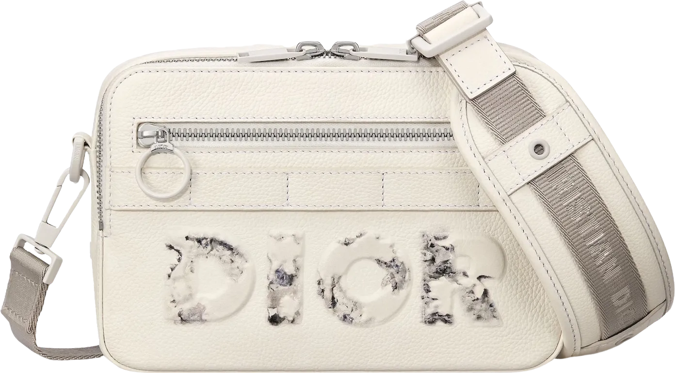 Dior x Daniel Arsham Safari Messenger Bag Calfskin White